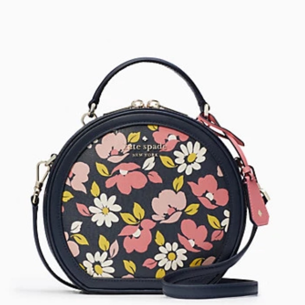 KATE SPADE TRAVELER CANTEEN CROSSBODY BAG FLORAL BLOOMING SPRING SUMMER BLUE